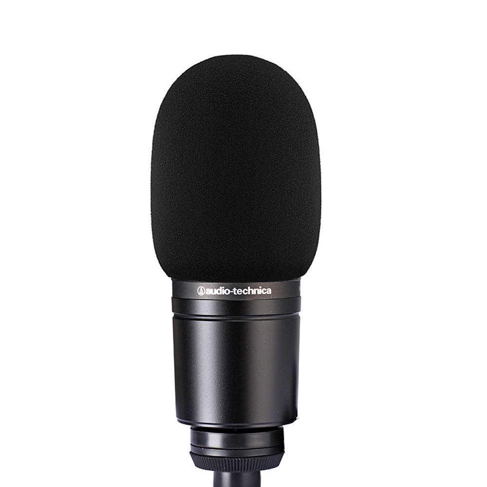 2pcs AT2020 Microphone Foam Cover Windscreen Pop Filter Black Compatible with Mic Audio Technica AT2020 ATR2500 AT2035 AT2050 AT4040 Cardioid Condenser Microphone Noise Reduction