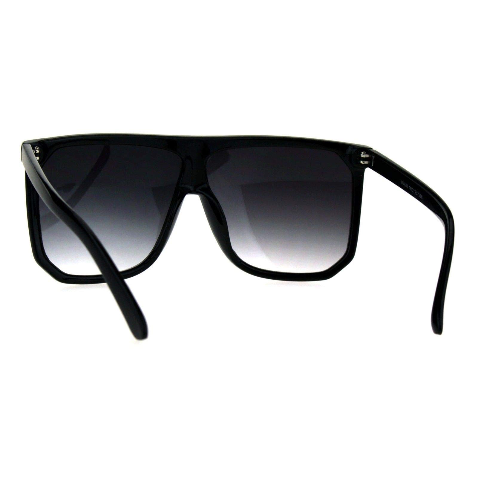 PASTL Oversized Style Sunglasses Flat Top Square Unisex Modern Fashion UV400 Matte Black