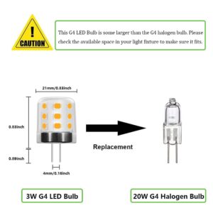 Makergroup Outdoor T3 G4 Bi-pin LED Light Bulbs, Weatherproof Plastic Dome,12V 20W JC Type Halogen Replacement Warm White 2700K for Outdoor Landscape Lighting Path Lights Deck Step Lights 6pcs