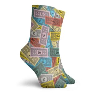 Vintage Monopoly Money Crew Socks Men & Women Reinforced Socks