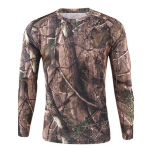 GDJGTA Shirt for Men's Outdoor Quick-Drying Camouflage Long Sleeves Tops Blouse T-Shirts