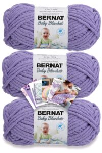 bernat baby blanket yarn - 3 pack with patterns - lilac