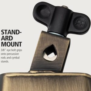 Meinl Cymbals Mike Johnston Groove Bell Cowbell with Magnetic Mutes — NOT Made in China — Vintage Steel Finish, 2-Year Warranty (MJ-GB)