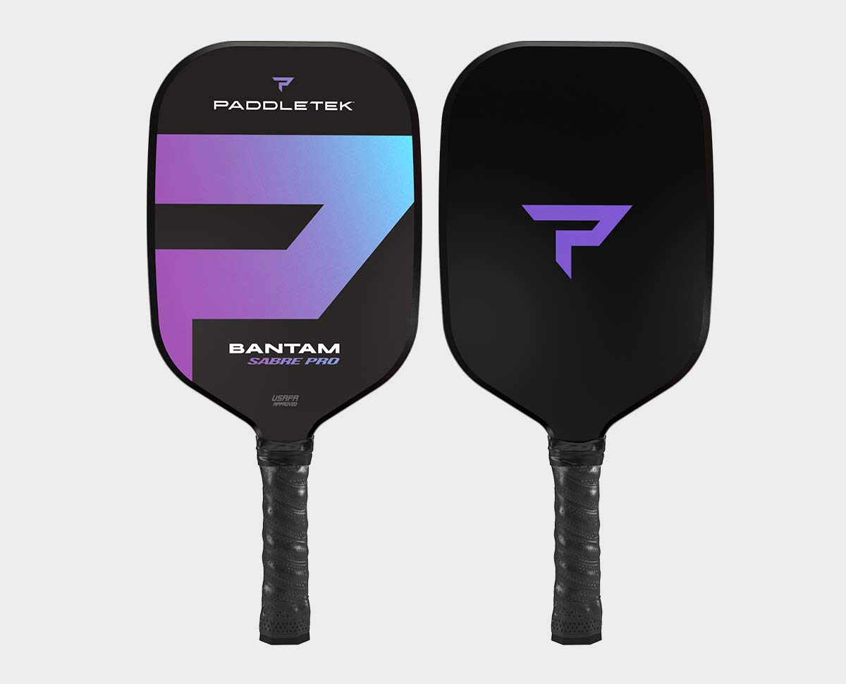 Paddletek Bantam Sabre Pro - Professional Pickleball Paddles with Honeycomb Core - Polycarbonate Surface, Graphite PolyCore & High Tack Performance Grip - USAPA Approved (Purple)