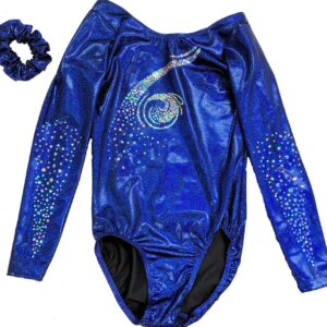 Look-It Activewear Gymnastic Leotard Midnight Blue Long Sleeve leotard for Women Adult Large (size 10-12)