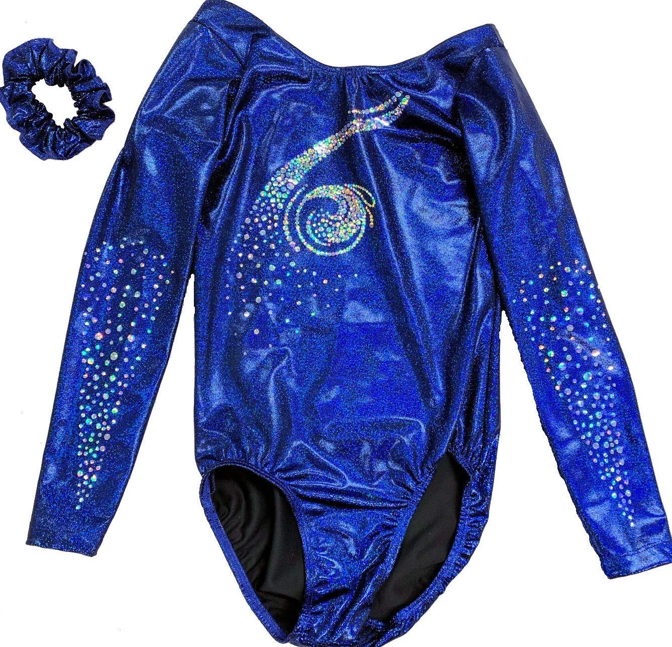 Look-It Activewear Gymnastic Leotard Midnight Blue Long Sleeve leotard for Women Adult Large (size 10-12)