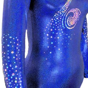 Look-It Activewear Gymnastic Leotard Midnight Blue Long Sleeve leotard for Women Adult Large (size 10-12)