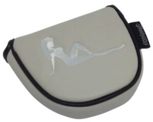 readygolf mudflap girl embroidered grey putter cover mallet