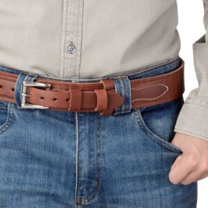 Bullhide Belts Mens Leather Belt for Work, Casual, Dress, 1.75" Wide, Tan, 36"