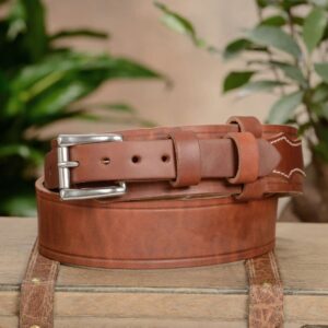 Bullhide Belts Mens Leather Belt for Work, Casual, Dress, 1.75" Wide, Tan, 36"