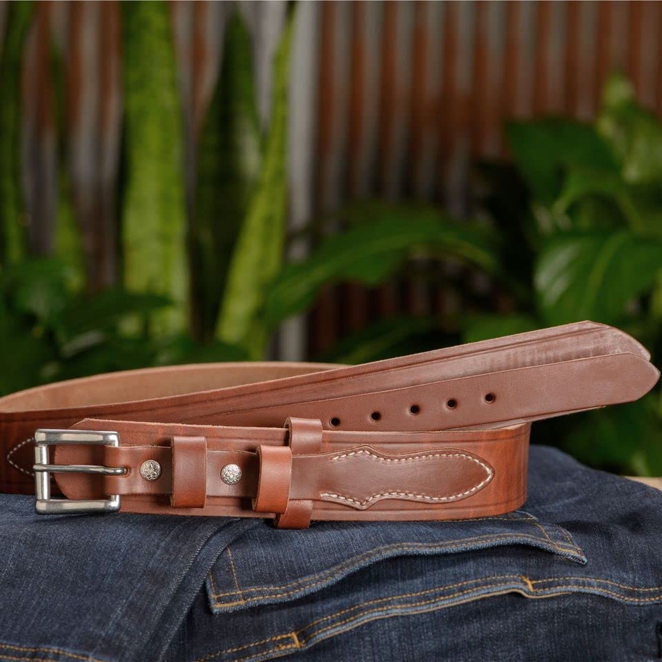 Bullhide Belts Mens Leather Belt for Work, Casual, Dress, 1.75" Wide, Tan, 36"