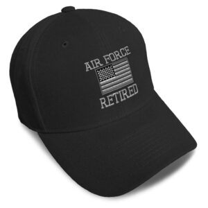 speedy pros baseball cap us air force retired embroidery acrylic dad hats for men & women strap closure black