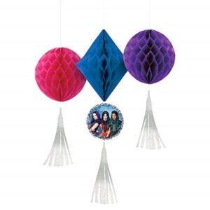 descendants 3 hanging honeycomb with tassels - 3pc