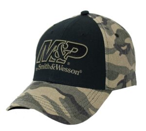 m&p two tone logo cap in washed camo and black