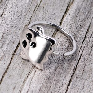 Body Candy Womens 20G 316L Stainless Steel Scary Ghost Nose Ring 8mm Nose Hoop Ring Circular Nose Ring 5/16”