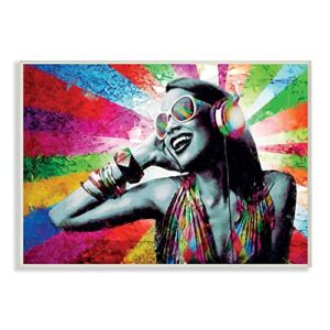 stupell industries colorful modern music rainbow portrait photo, design by artist young and proven wall art, 10 x 15, wood plaque