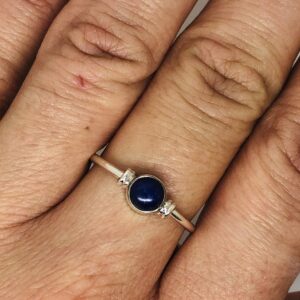 Koral Jewelry Round Lapis Lazuli Lace Delicate Ring 925 Sterling Silver Ethnic Vintage Tribal Gipsy Boho Look (9)