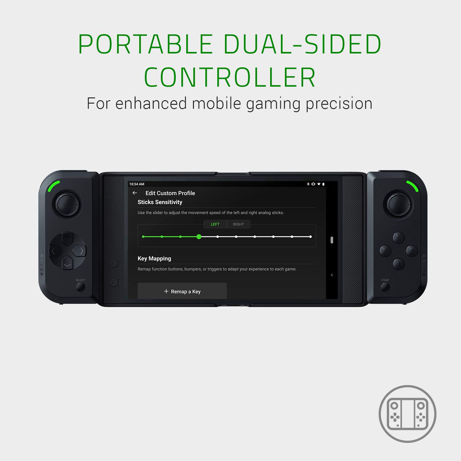 Razer Junglecat Dual-Sided Mobile Game Controller for Android: Modular Design - 100 Hr Battery Life - Bluetooth Low-Latency - Compatible w/Razer Phone 2, Galaxy Note 9, Galaxy S10+