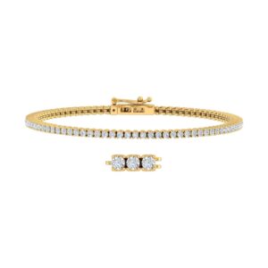 2 Carat Diamond Tennis Bracelet in 10K Yellow Gold (7.5 Inch)