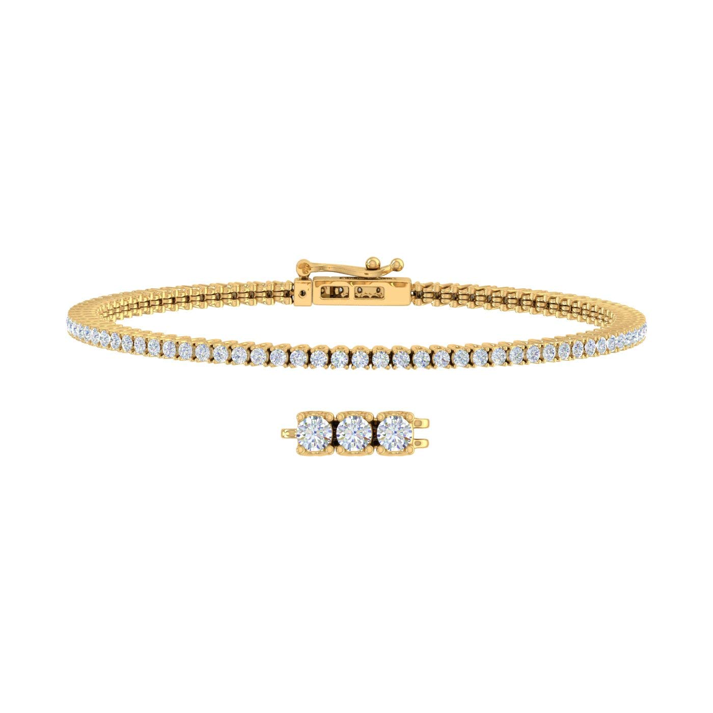 2 Carat Diamond Tennis Bracelet in 10K Yellow Gold (7.5 Inch)