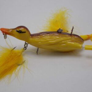 CATCHSIF Topwater Orange Duck Hard Fishing Lures with Rotating Flippers 1PK_AB