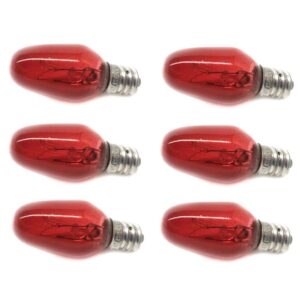 ZGSJBKL Red Night Light Bulb Replacement Bulbs 5W 120V - 6 Pack Party or Event Lighting