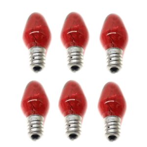 ZGSJBKL Red Night Light Bulb Replacement Bulbs 5W 120V - 6 Pack Party or Event Lighting