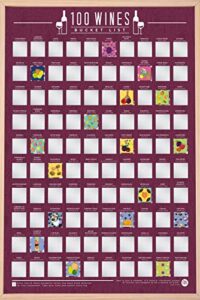 gift republic 100 wines scratch off poster