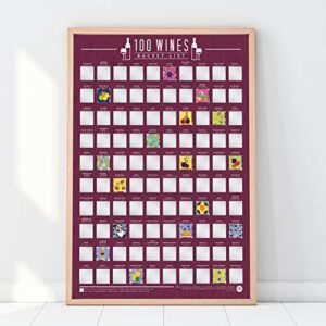 Gift Republic 100 Wines Scratch Off Poster