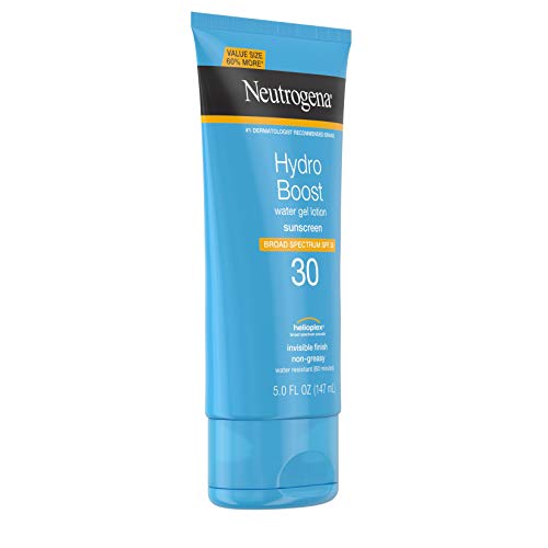 Neutrogena Hydro Boost Water Gel Non-Greasy Moisturizing Sunscreen Lotion with Broad Spectrum SPF 30, Water-Resistant Hydrating Sunscreen Lotion, 5 fl. Oz