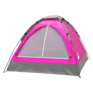 2 Person Dome Tent- Rain Fly & Carry Bag- Easy Set Up-Great for Camping, Backpacking, Hiking & Outdoor Music Festivals by Wakeman Outdoors (Pink), 2 person