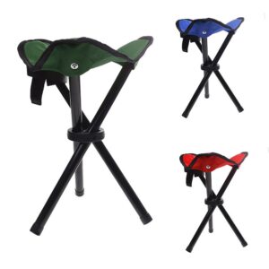 shlutesoy Lightweight Outdoor Folding Chair Portable Three-Legged Stool Outdoor Fishing Stool Mini Casual Beach Triangle Stool