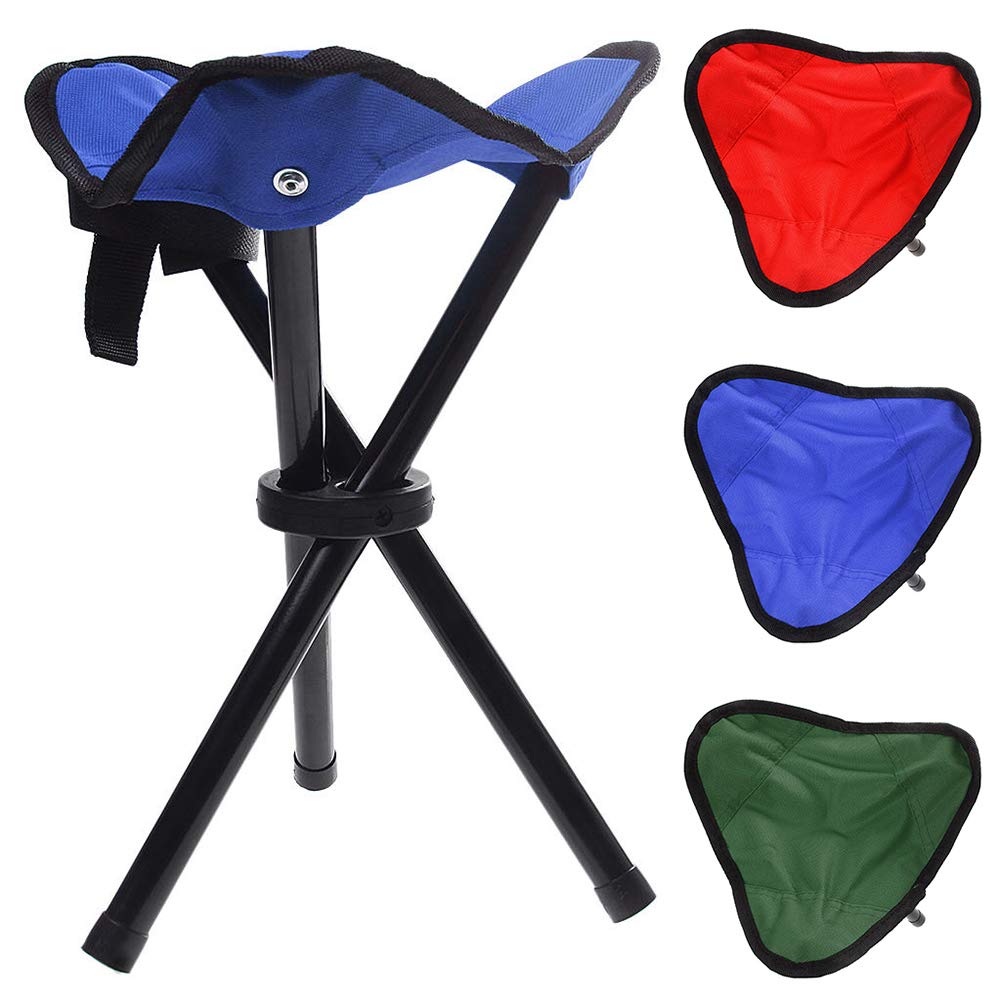 shlutesoy Lightweight Outdoor Folding Chair Portable Three-Legged Stool Outdoor Fishing Stool Mini Casual Beach Triangle Stool