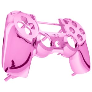 eXtremeRate Chrome Pink Edition Custom Front Housing Shell Faceplate Compatible with ps4 Pro Slim Controller CUH-ZCT2 JDM-040 JDM-050 JDM-055 - Controller NOT Included