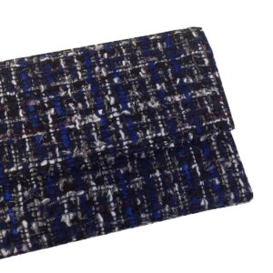 JNB Weaved Fabric Flat Clutch, Blue