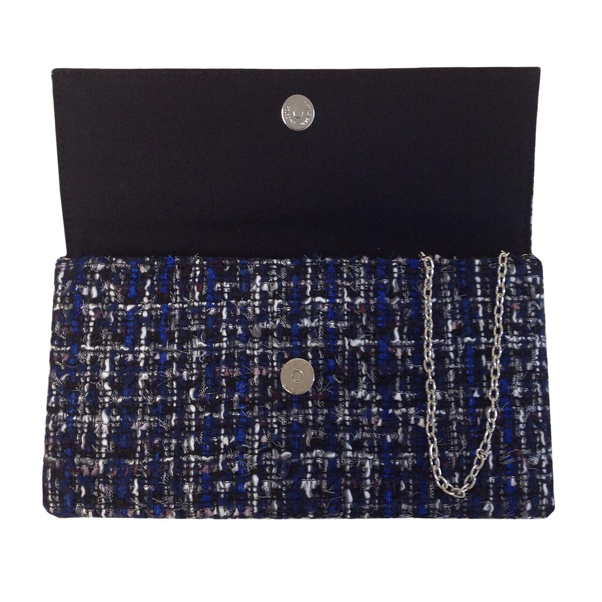 JNB Weaved Fabric Flat Clutch, Blue