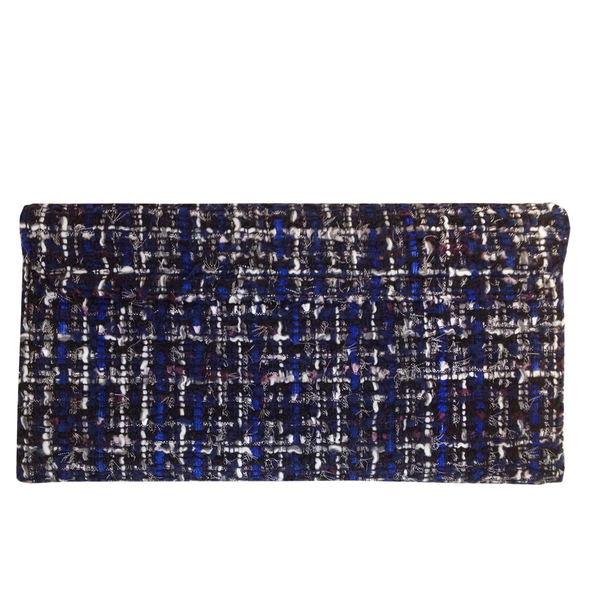 JNB Weaved Fabric Flat Clutch, Blue