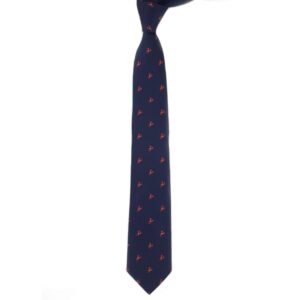 MENDEPOT Red Lobster Pattern Necktie With Gift Box Red Color Lobster Navy Tie