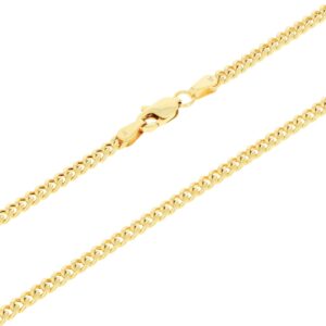 Nuragold 14k Yellow Gold 3mm Miami Cuban Link Chain Pendant Necklace, Mens Womens Jewelry 16" 18" 20" 22" 24" 26" 28" 30"