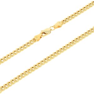 Nuragold 14k Yellow Gold 4mm Miami Cuban Link Chain Pendant Necklace, Mens Womens Jewelry 16" 18" 20" 22" 24" 26" 28" 30"