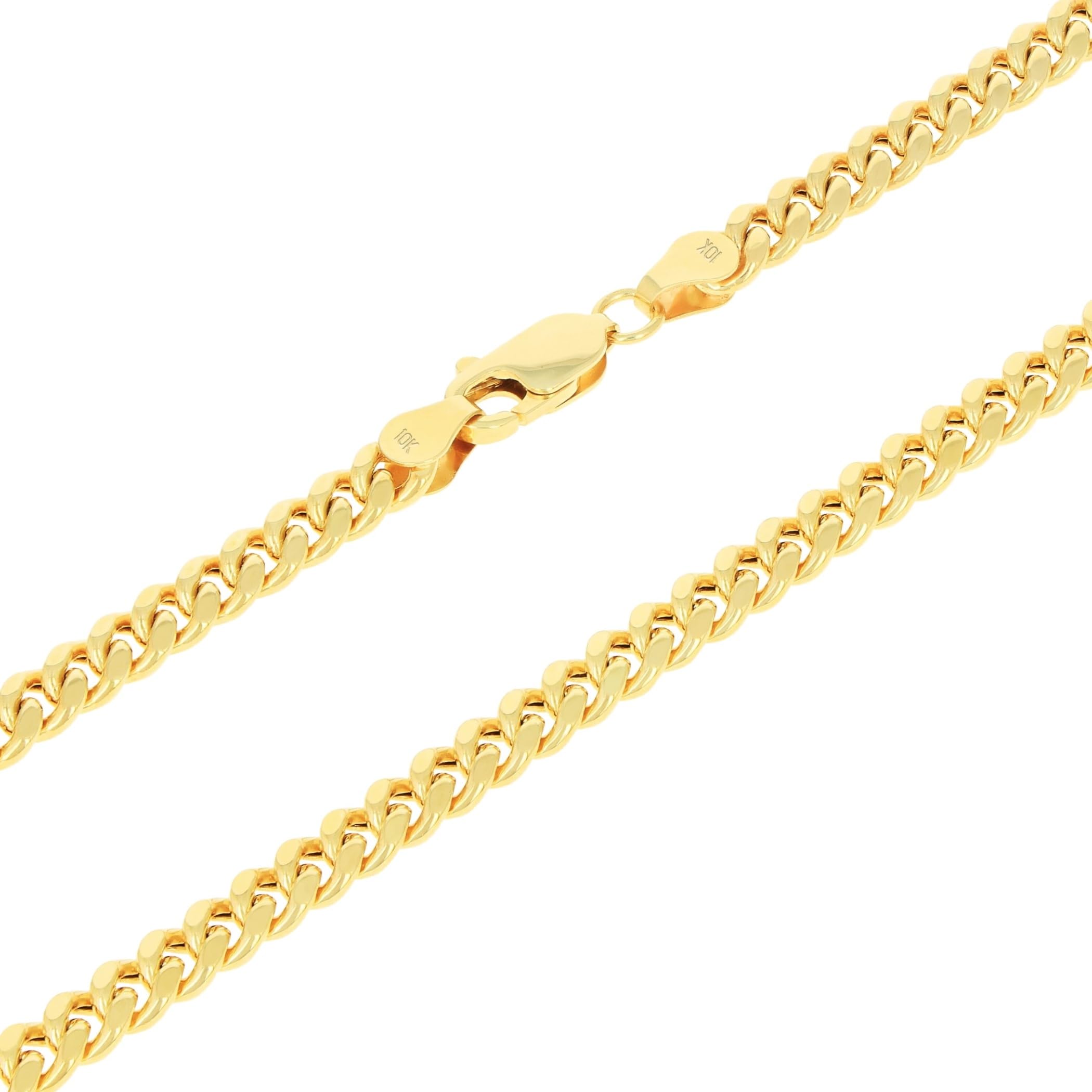 Nuragold 14k Yellow Gold 4.5mm Miami Cuban Link Chain Bracelet, Mens Womens Jewelry 7" 7.5" 8" 8.5" 9"