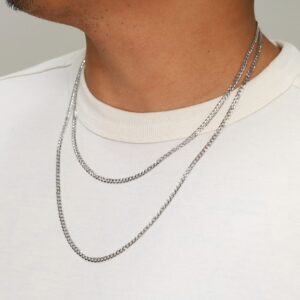 Nuragold 10k White Gold 3mm Solid Cuban Link Chain Curb Pendant Necklace, Mens Womens Jewelry 16" 18" 20" 22" 24" 26" 28" 30"