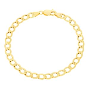 nuragold 10k yellow gold 5.5mm cuban curb link chain bracelet, mens womens jewelry 7" 7.5" 8" 8.5" 9"