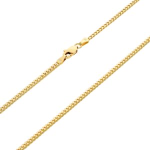 Nuragold 14k Yellow Gold 2.7mm Solid Miami Cuban Link Chain Pendant Necklace, Mens Womens Jewelry 16" 18" 20" 22" 24" 26" 28" 30"