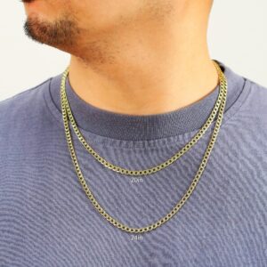 Nuragold 10k Yellow Gold 4.5mm Cuban Curb Link Chain Pendant Necklace, Mens Womens Jewelry 16" 18" 20" 22" 24" 26" 28" 30"