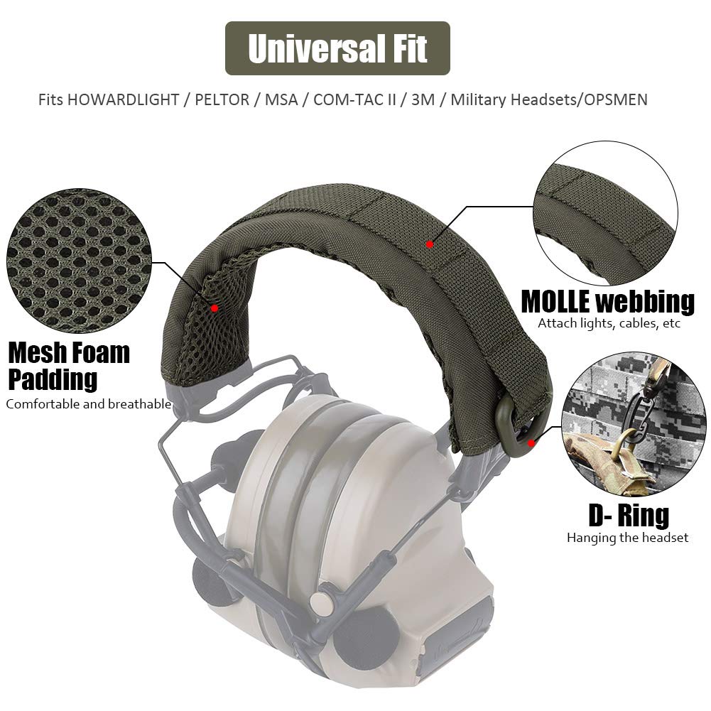 KRYDEX Headband Modular Headset Cover Fit For All General Tactical Earmuffs Accessories (RG)