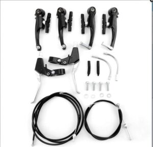 tongli mountain road bikes brake kit v-brake bikes brake set cables caliper kit (black)