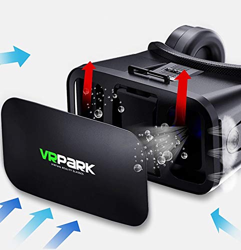 VR Glasses - Virtual Reality 3D Glasses Come with headphonesVr Headset Virtual Reality Gear vr Roller Coaster Daydream viewmaster vr Box vr Goggles (Color : Black)