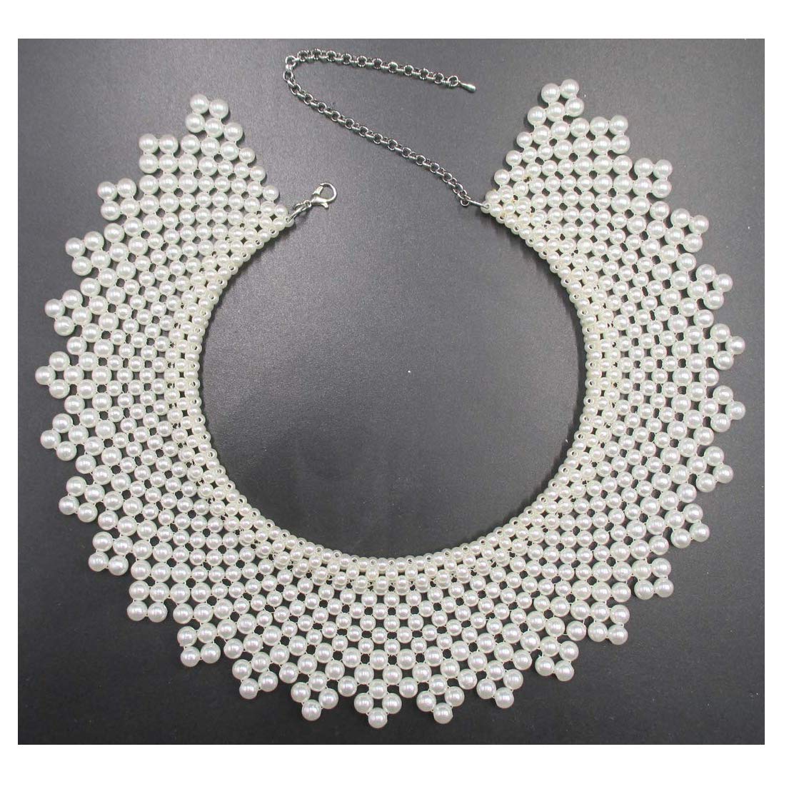 Faux Pearl Fals Collar Bib Collar Necklace Chocker Statement Collar Necklace Pearl White/Ivory