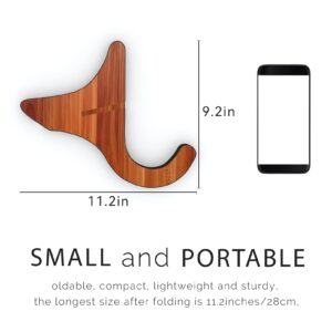 LALAOKS Wooden Ukulele Stand Violin Mandolin Folding Portable Stand (Sapele)